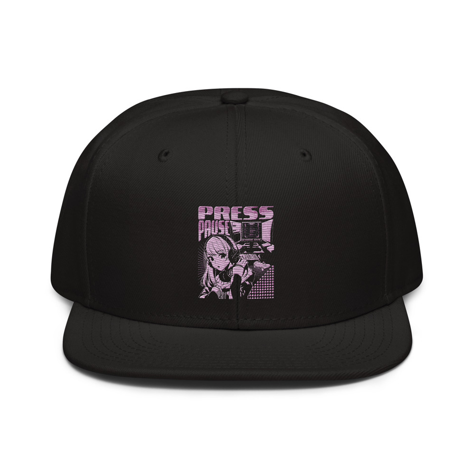 'Press Pause' Anime Gaming Snapback