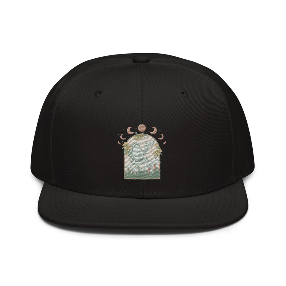 Cottagecore Frog Botanical Snapback