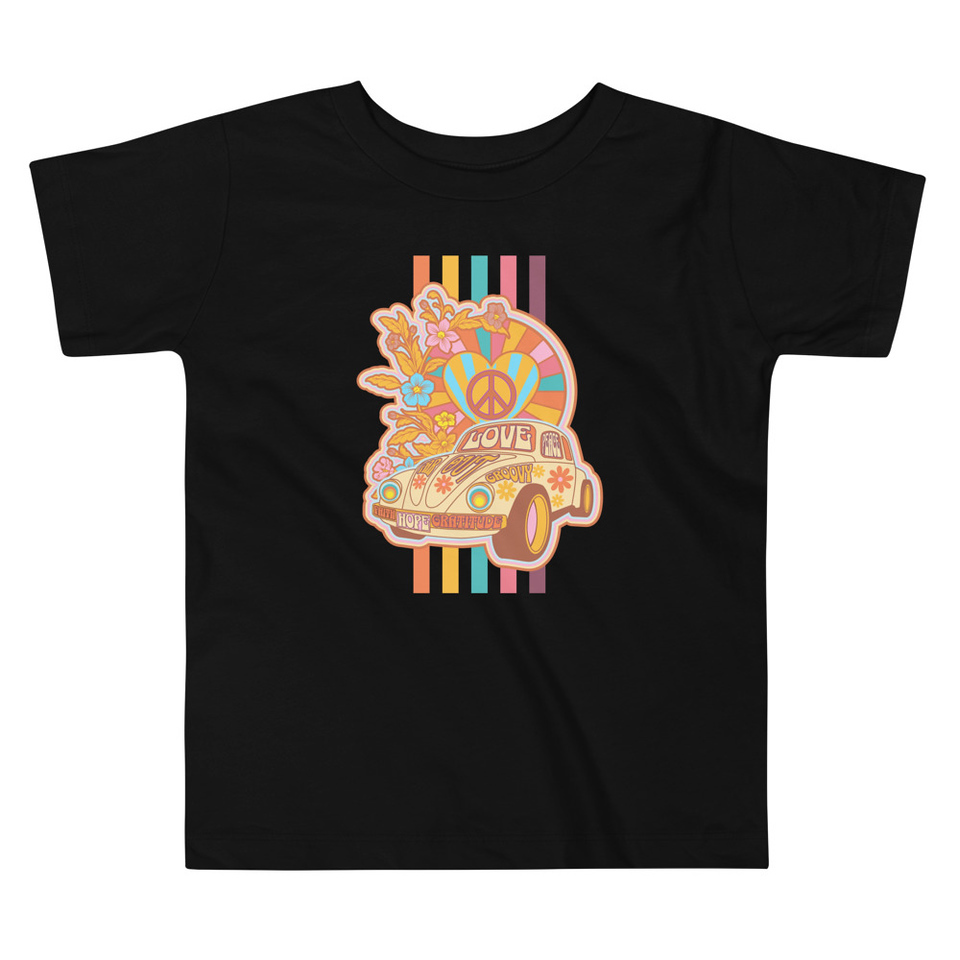 60s flower power Toddler Staple Tee