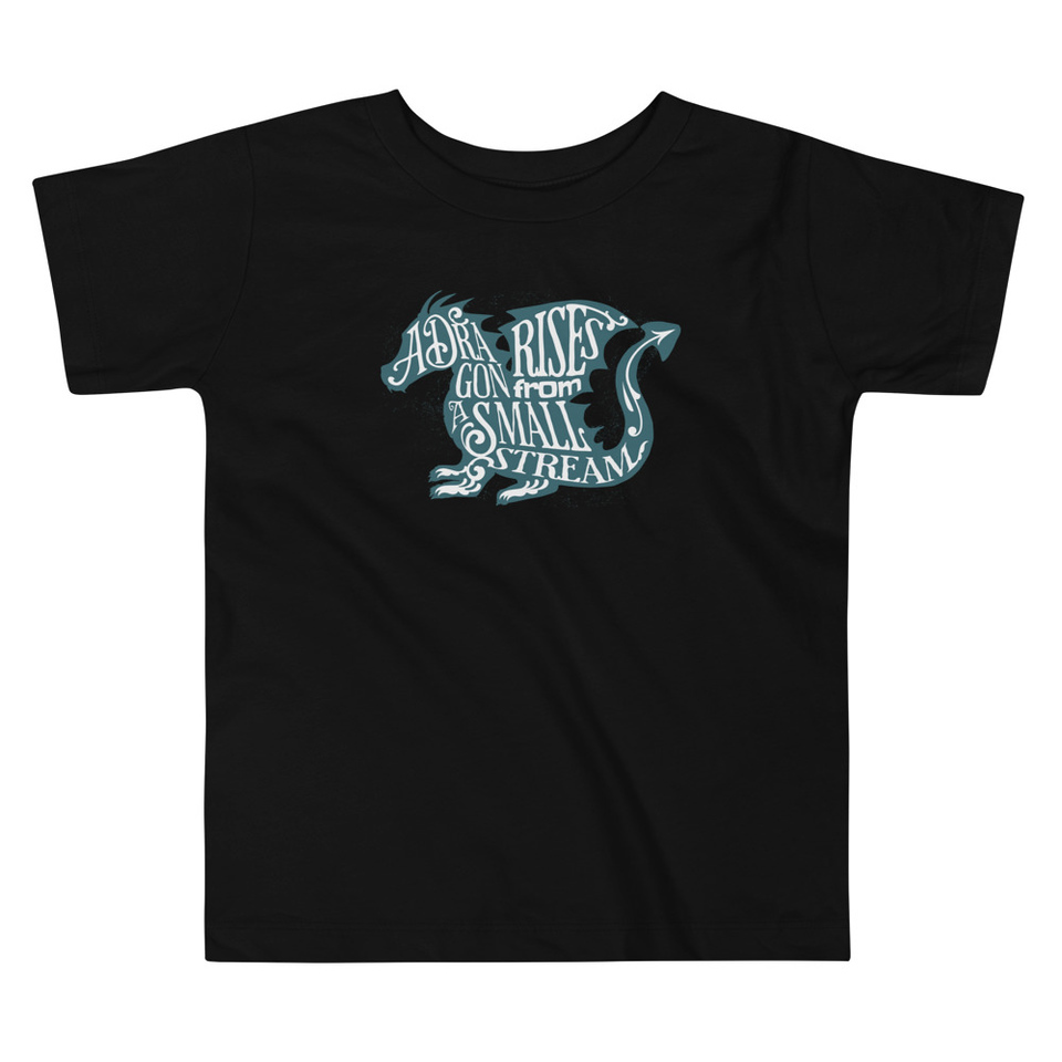 A Dragon Rises - Typographic Lettering Toddler Staple Tee