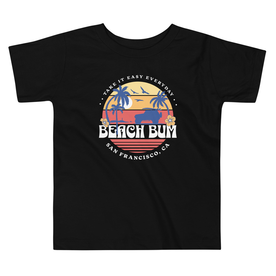 Beach Bum - Sunset Surfing Toddler Staple Tee