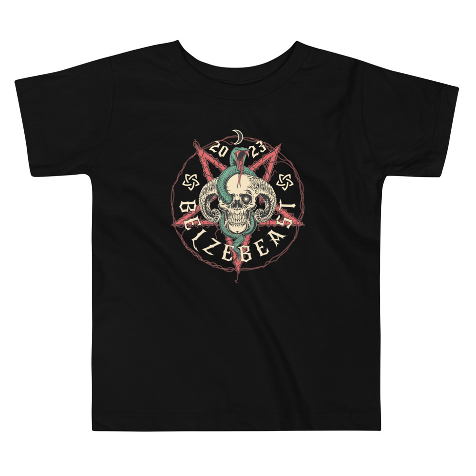 Belzebeast Pentagram - Halloween Skull with Snake Toddler Staple Tee