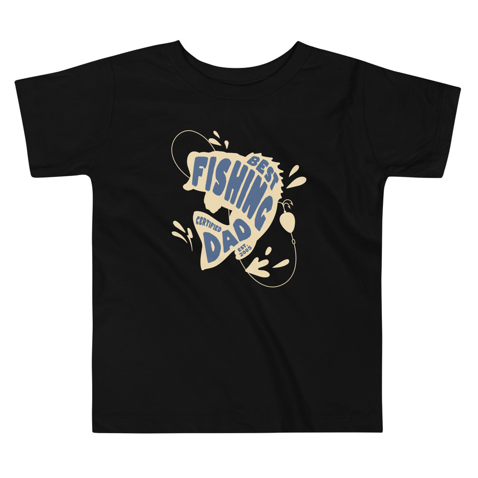 Best Fishing Dad - Typography Toddler Staple Tee