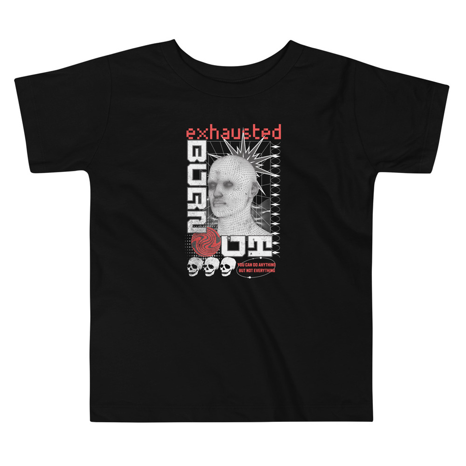 Burn Out - Futuristic 3D Head Toddler Staple Tee