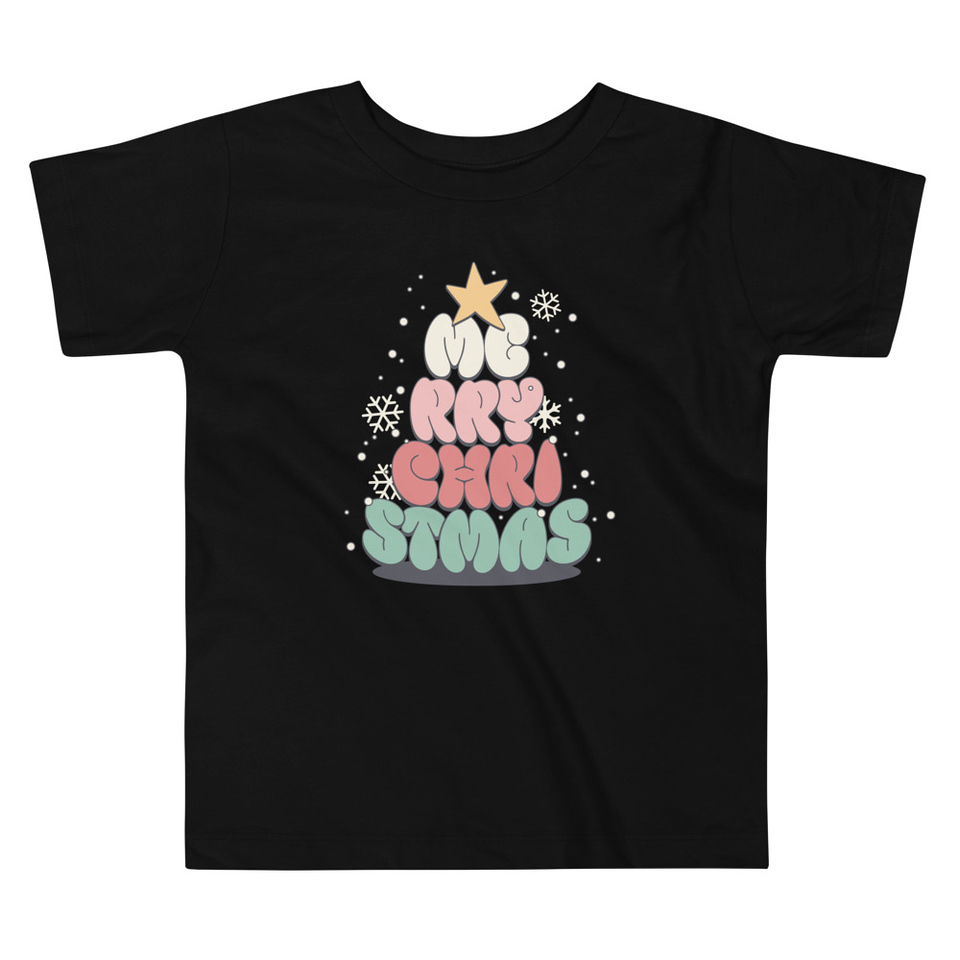 Cartoony Christmas Tree Toddler Staple Tee