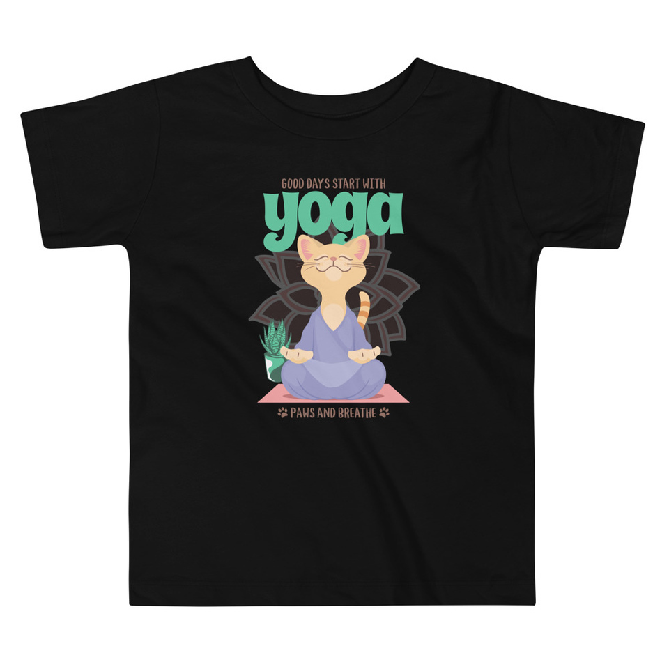 Cat Yoga - Cute Meditation Toddler Staple Tee