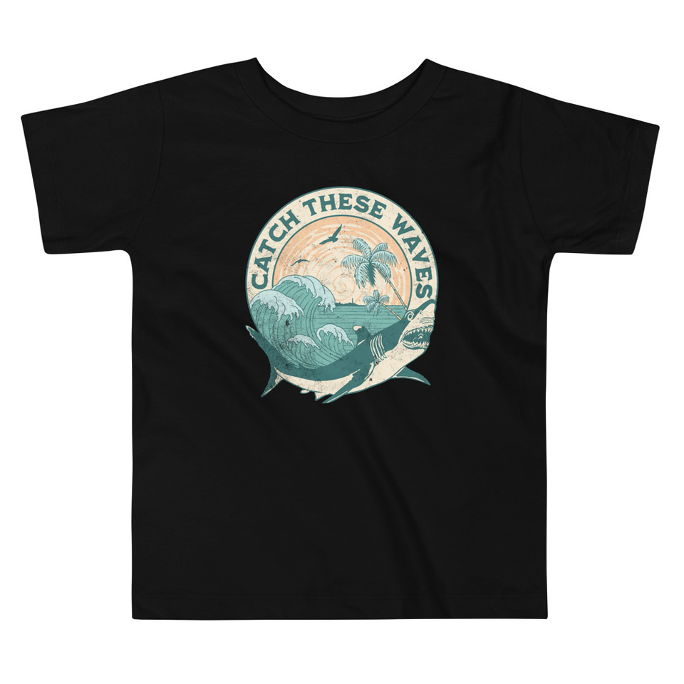 Catch These Waves Shark  Toddler Staple Tee