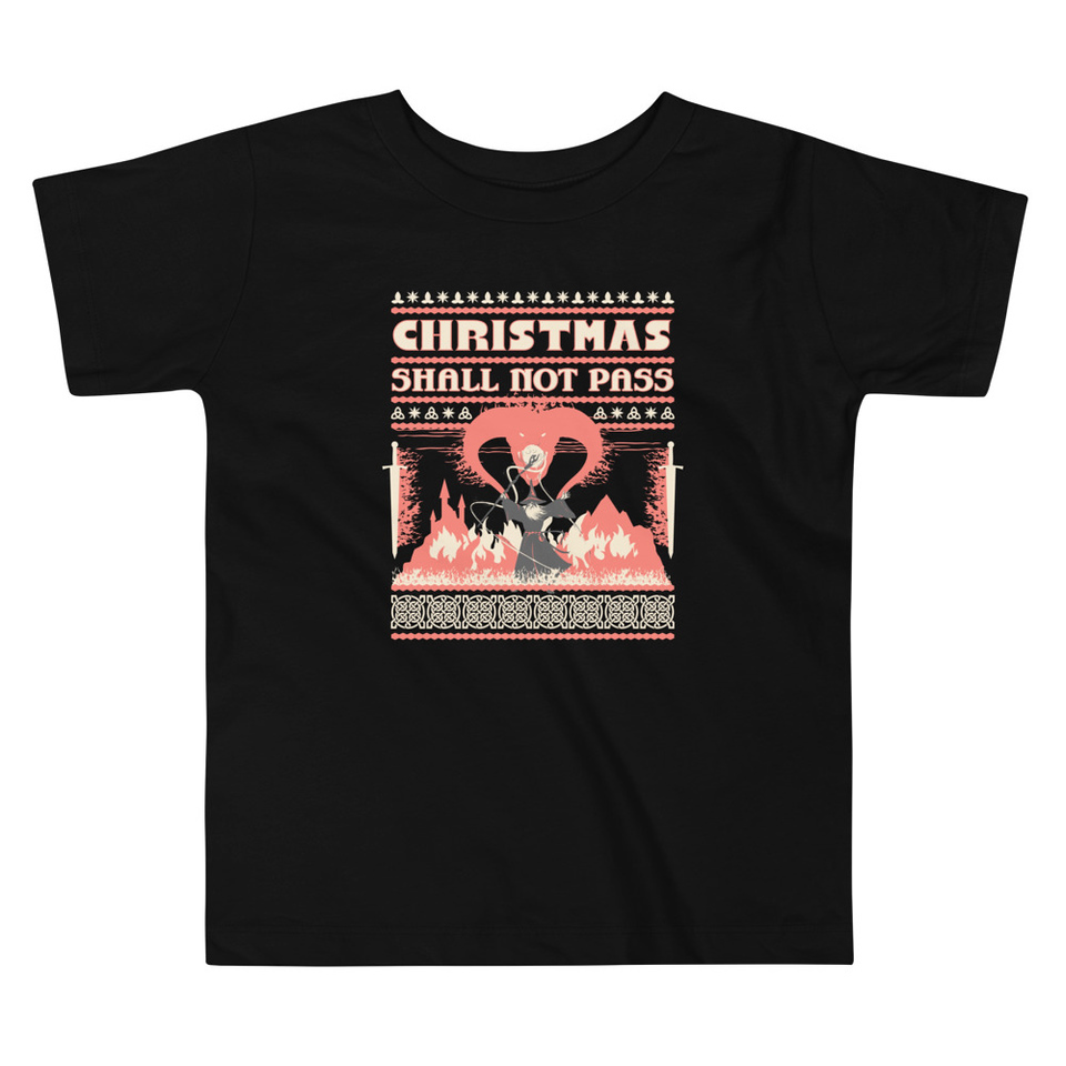 Christmas Shall Not Pass - Flaming Wizard Toddler Staple Tee