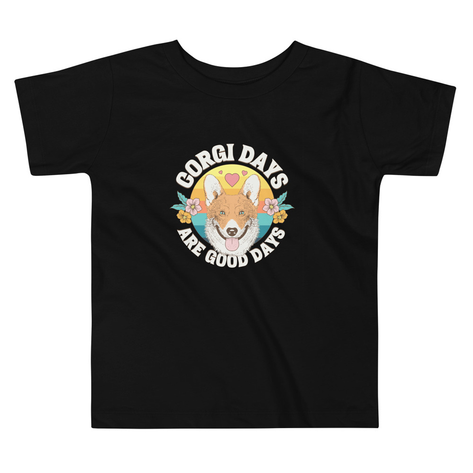 Corgi Days - Funny Animal Toddler Staple Tee