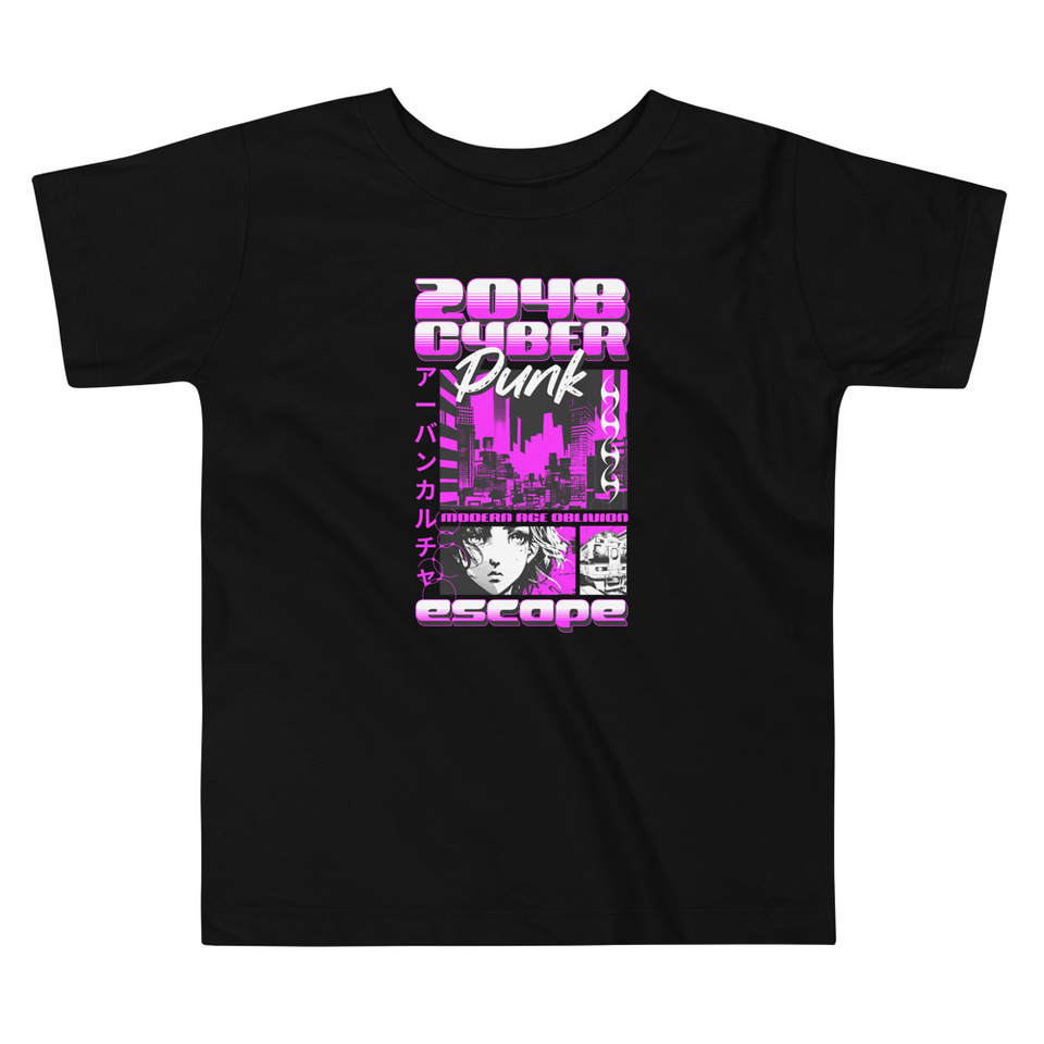Cyber Punk Escape - Japanese Anime Toddler Staple Tee