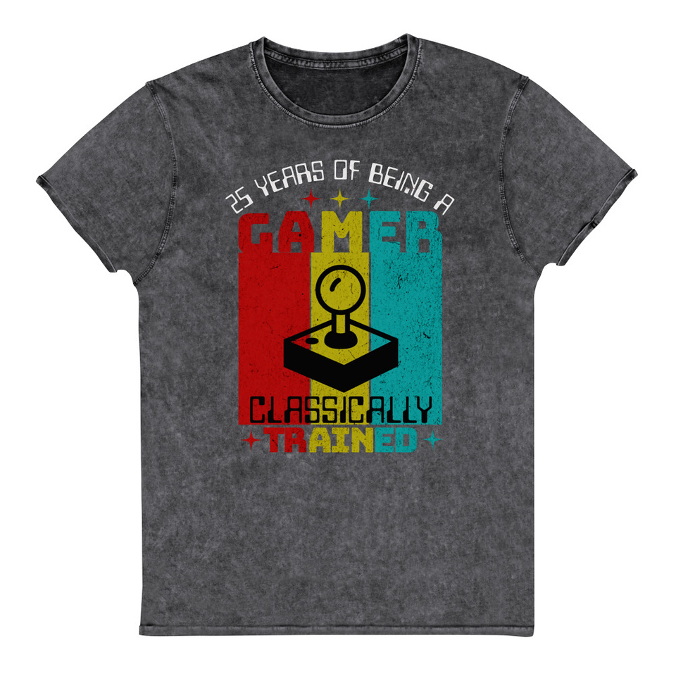 25 Years of Being A Gamer Unisex Denim T-Shirt