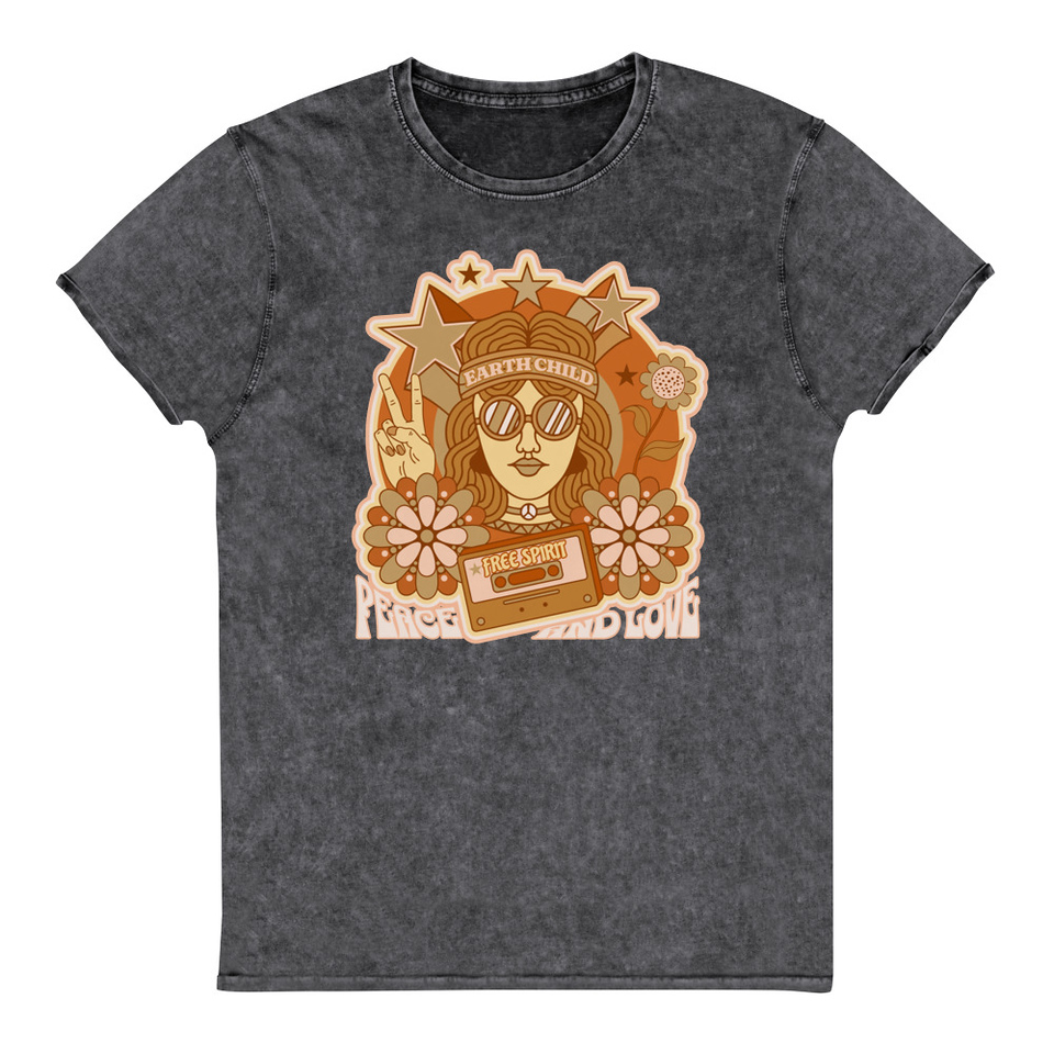 60s tee design Unisex Denim T-Shirt