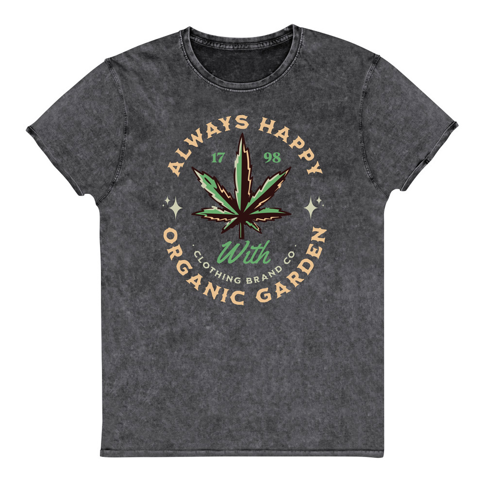 Always Happy - Cannabis Unisex Denim T-Shirt