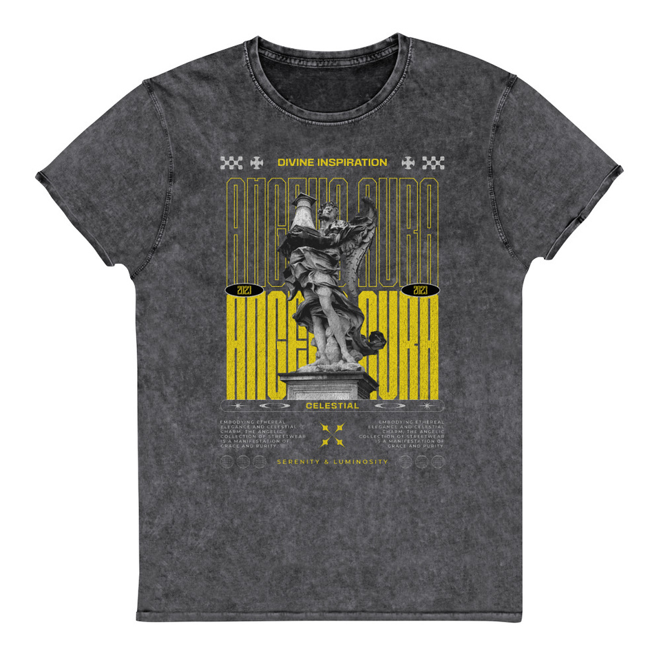 Angelic Aura Streetwear Unisex Denim T-Shirt