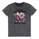 Anywhere With You - Typographic Cartoon Streetwear Unisex Denim T-Shirt