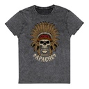Apache Warriors - Indian Skull Unisex Denim T-Shirt