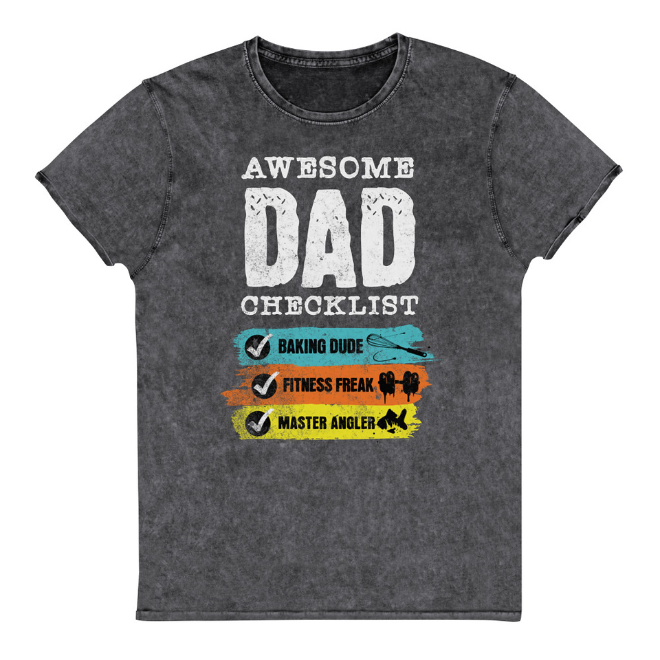 Awesome Dad Checklist Unisex Denim T-Shirt