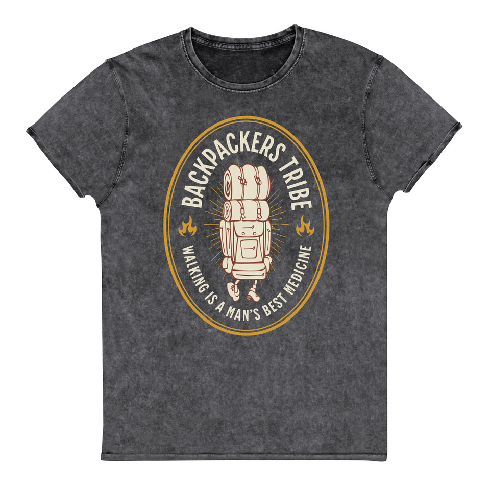 Backpackers Tribe - Adventure Badge Unisex Denim T-Shirt