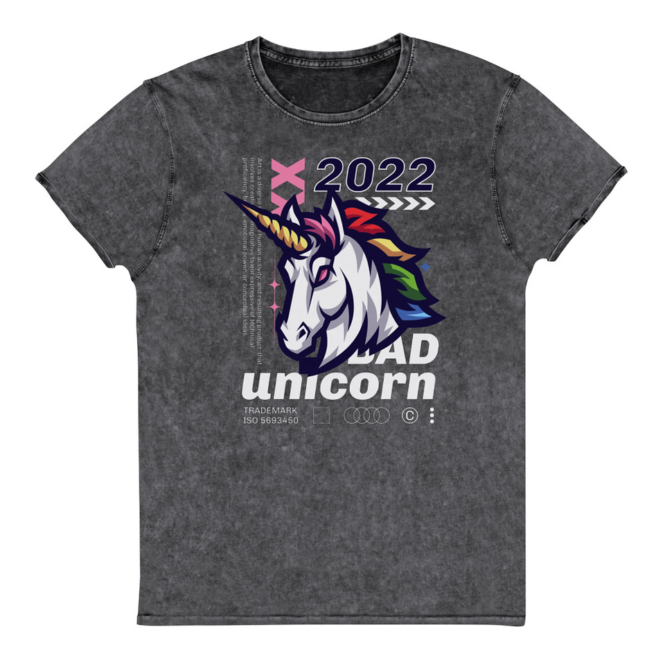 Bad Unicorn - Horse Unisex Denim T-Shirt