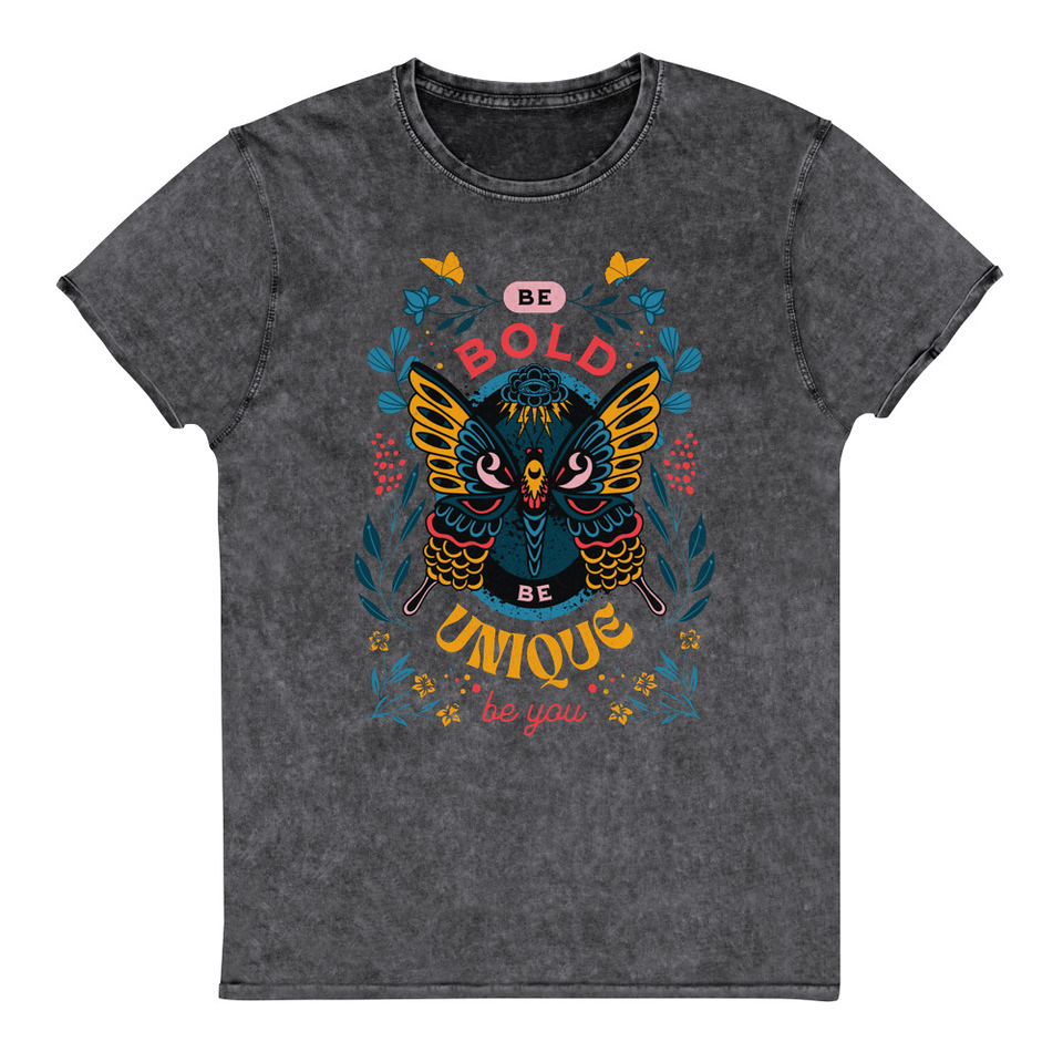 Be Bold Be Unique Unisex Denim T-Shirt