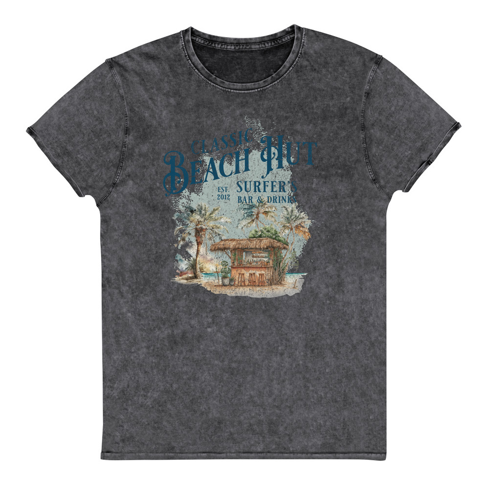 Beach Hut Unisex Denim T-Shirt