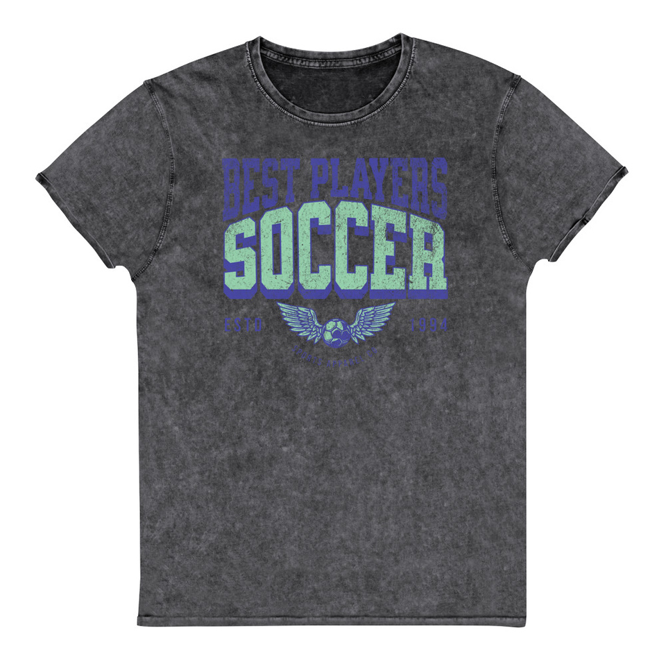 Best Players Soccer Unisex Denim T-Shirt