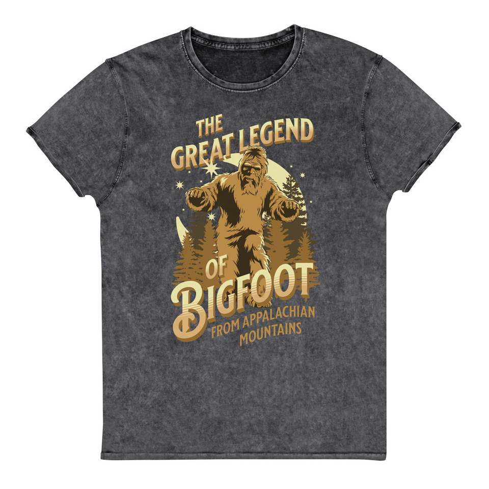 Bigfoot Legend  - Appalachian Forest Unisex Denim T-Shirt