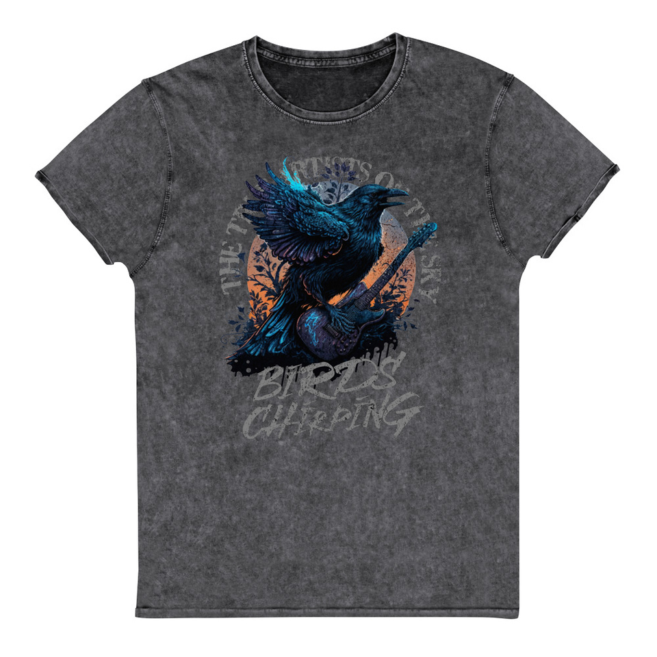 Birds Chirping Unisex Denim T-Shirt