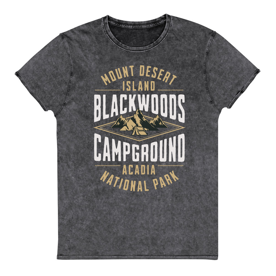 Blackwoods Campground - Mountain Adventure Unisex Denim T-Shirt