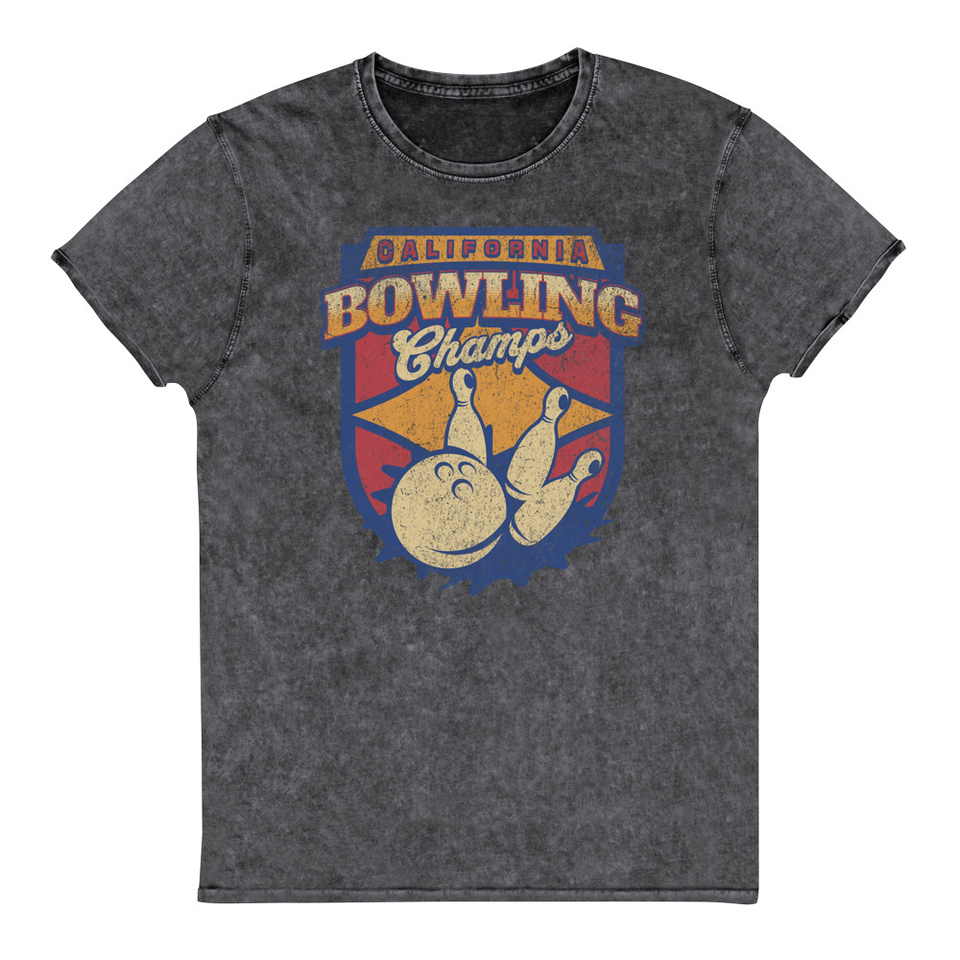 Bowling Championship - Retro Athlectic Sports Unisex Denim T-Shirt
