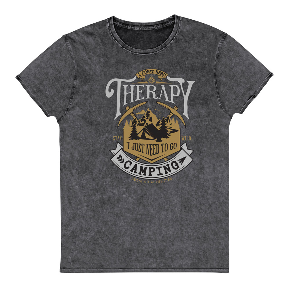 Camping Emblem Unisex Denim T-Shirt