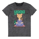 Cat Yoga - Cute Meditation Unisex Denim T-Shirt