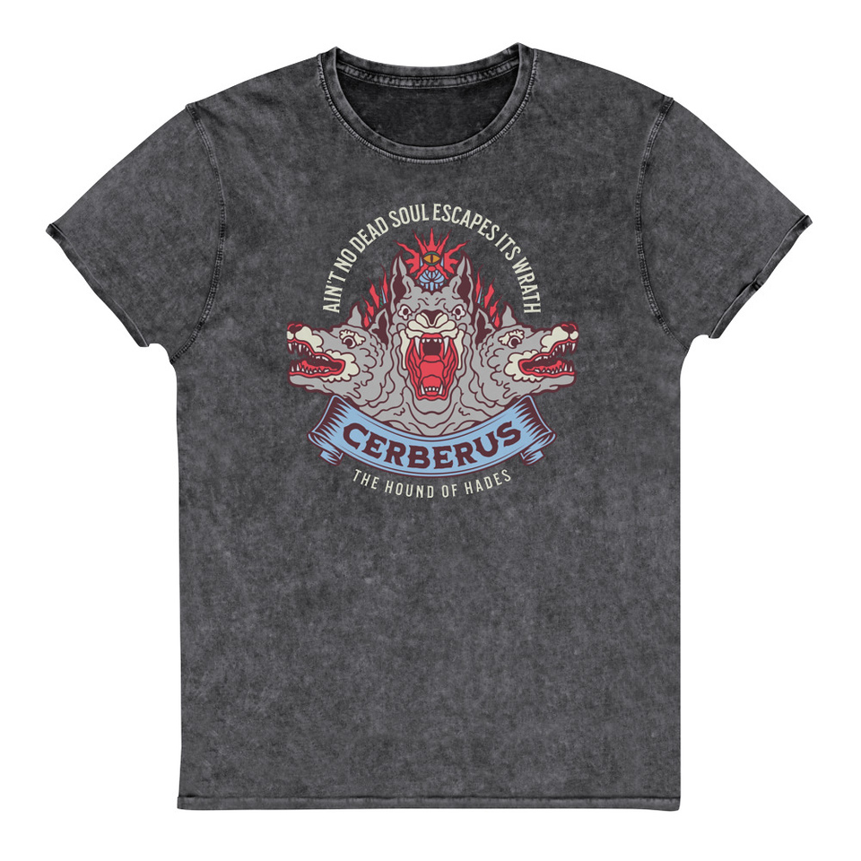 Cerberus - Underworld Dogs Unisex Denim T-Shirt