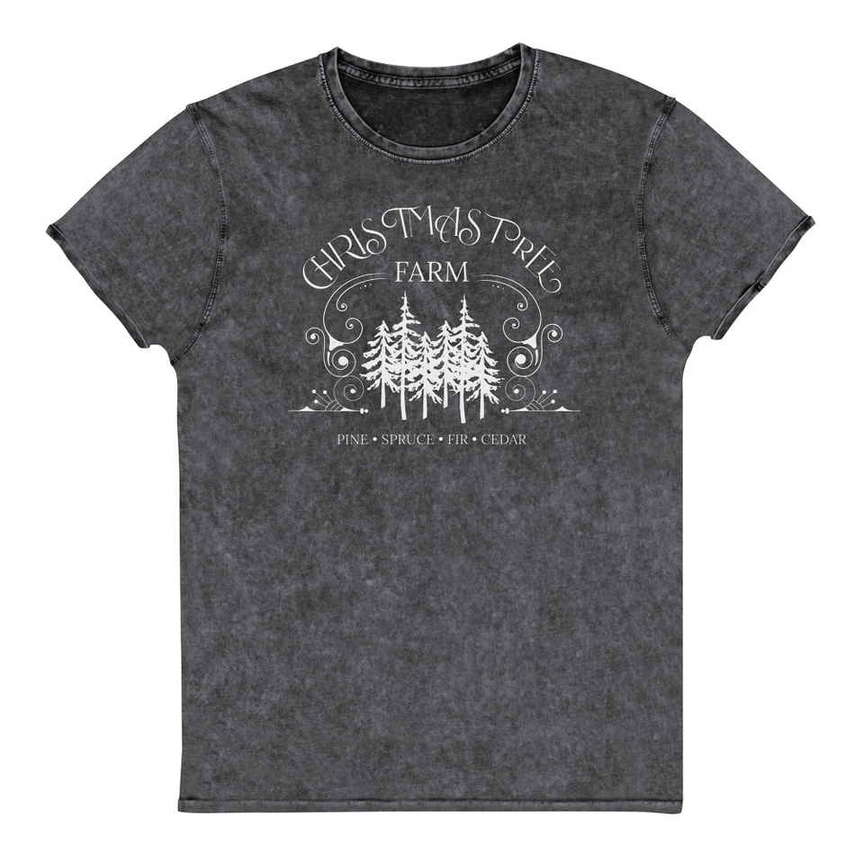 Christmas Tree Farm Unisex Denim T-Shirt