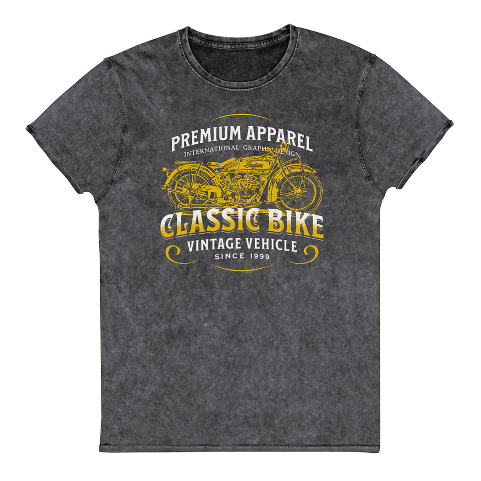 Classic Bike Unisex Denim T-Shirt