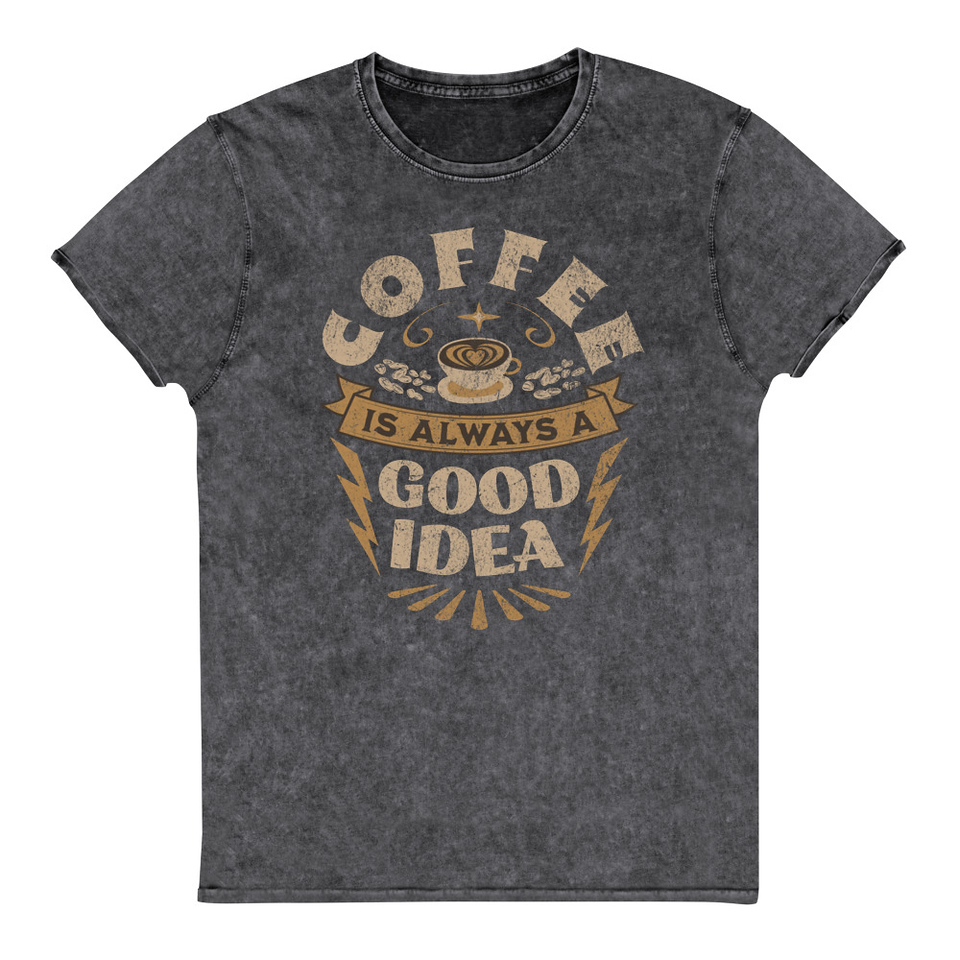 Coffee is always a good idea - Lightning Bolt Unisex Denim T-Shirt