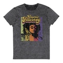 Cosmic Journey Rainbow Retro Unisex Denim T-Shirt
