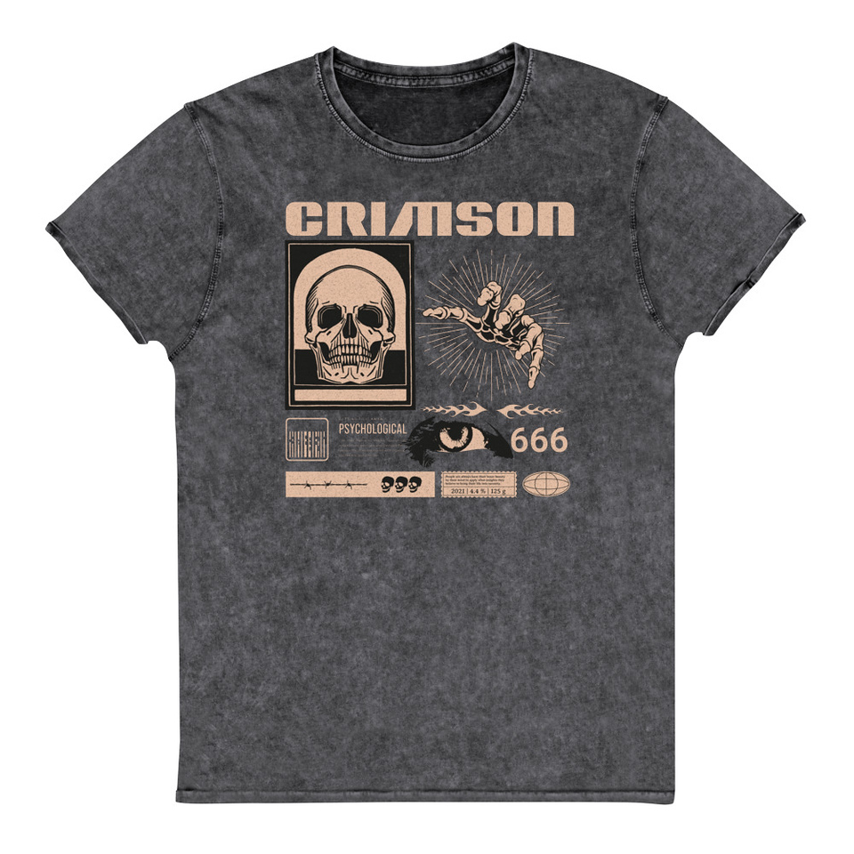 Crimson Unisex Denim T-Shirt