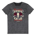 Death Skull - Flower Unisex Denim T-Shirt