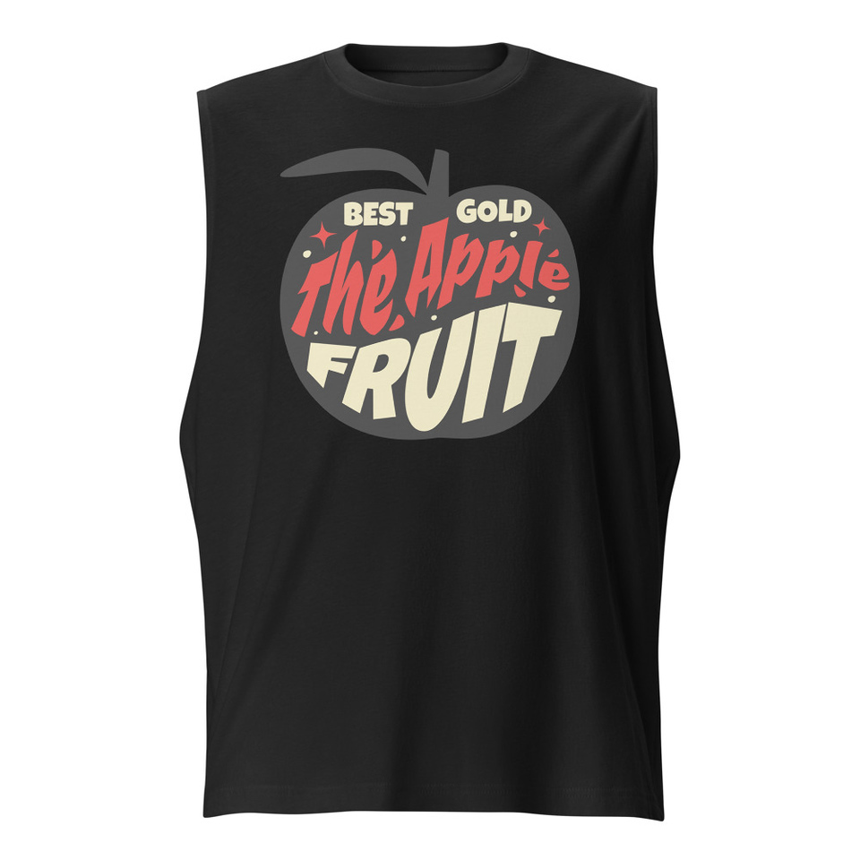 Apple Fruit - Typographic Lettering Unisex Muscle Shirt