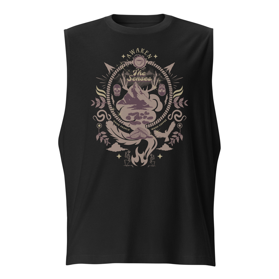 Awaken The Senses - Coffee Beans Unisex Muscle Shirt