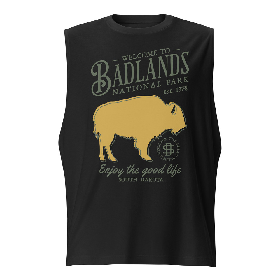 Badlands National Park - Bison Unisex Muscle Shirt