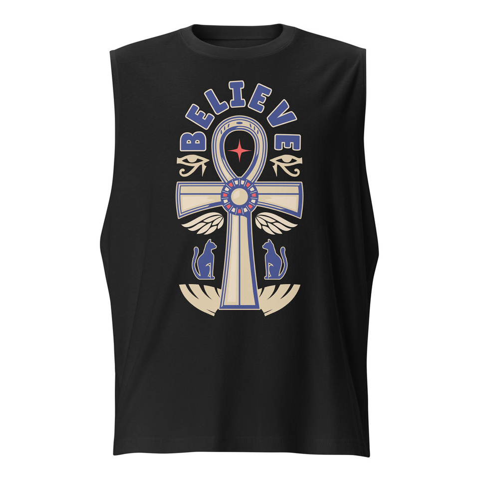Believe  - Faith Symbol Unisex Muscle Shirt