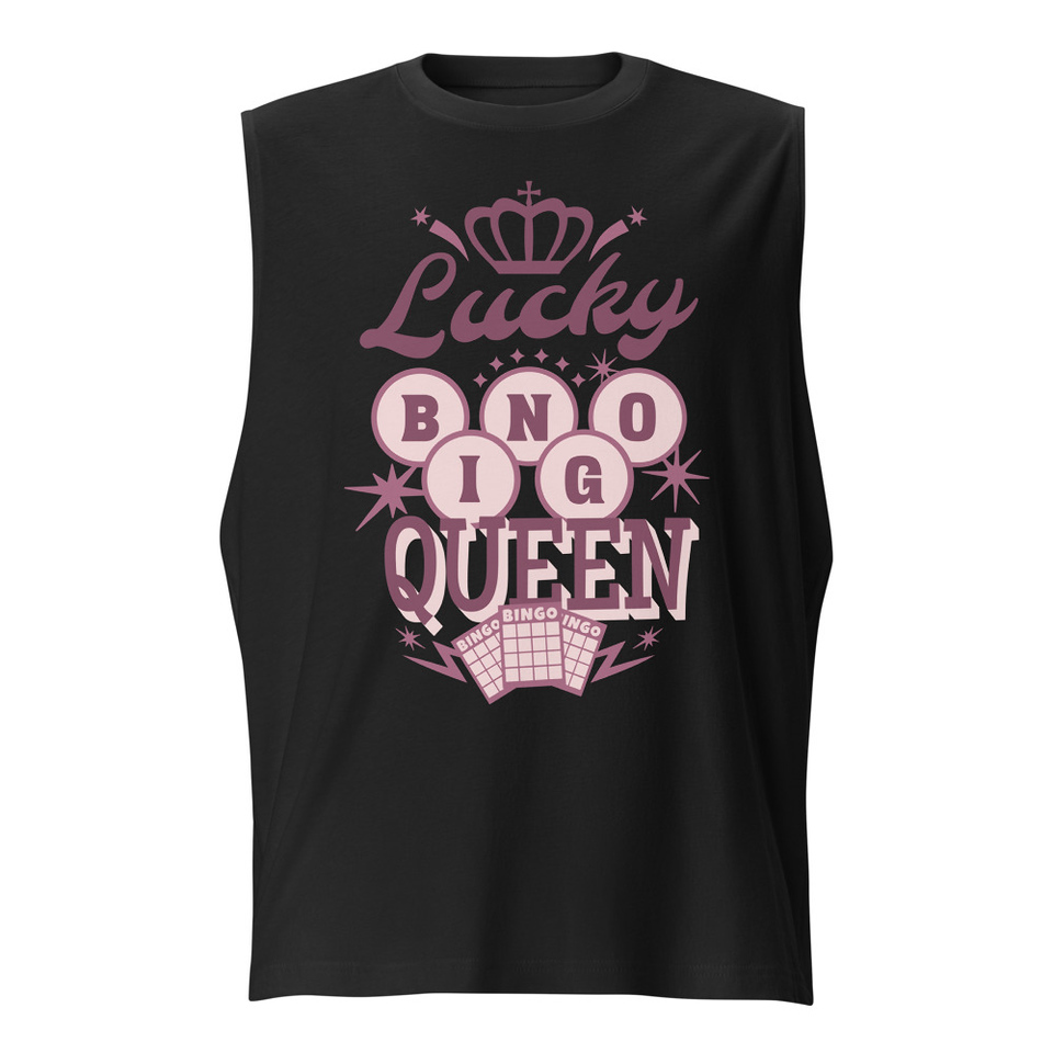 Bingo Queen - Retro Crown Unisex Muscle Shirt