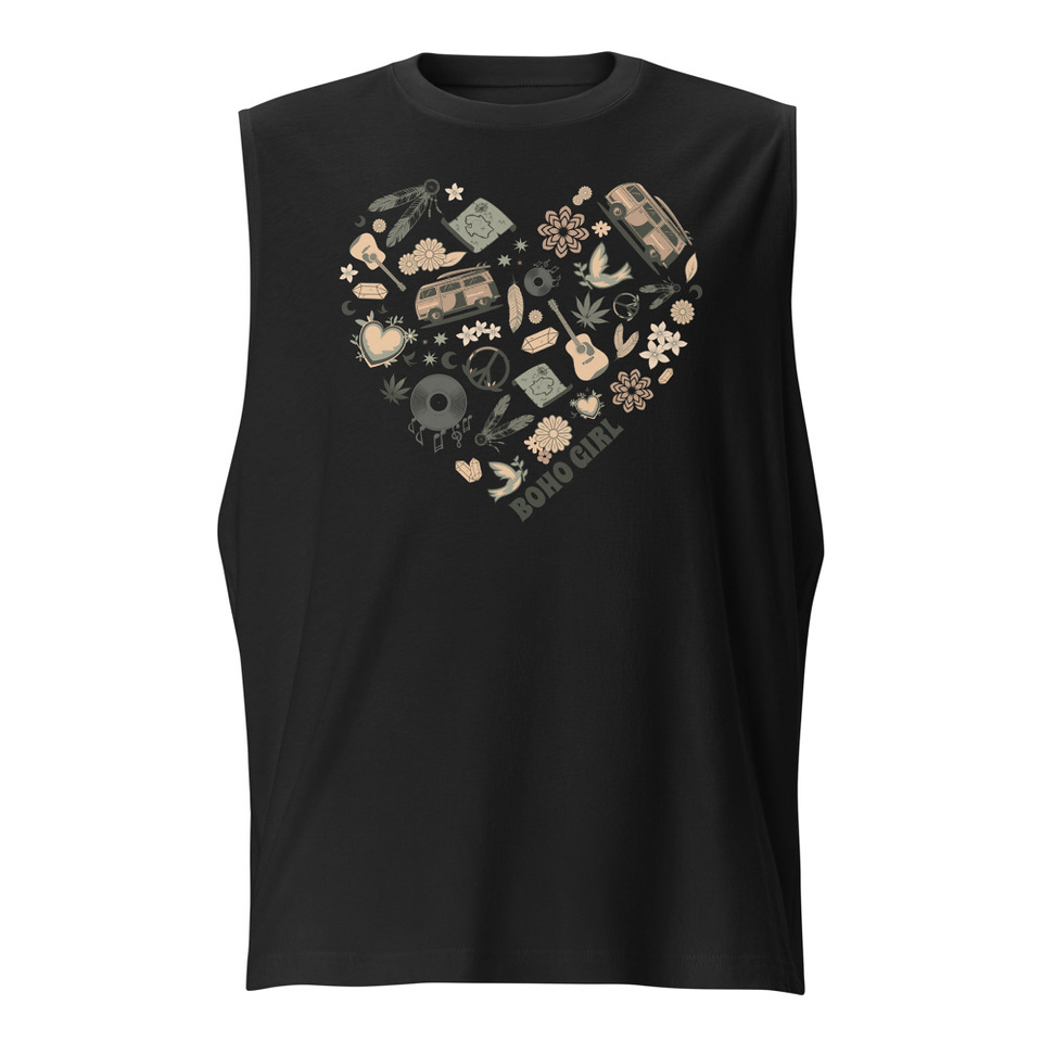 Boho Girl Poster Unisex Muscle Shirt