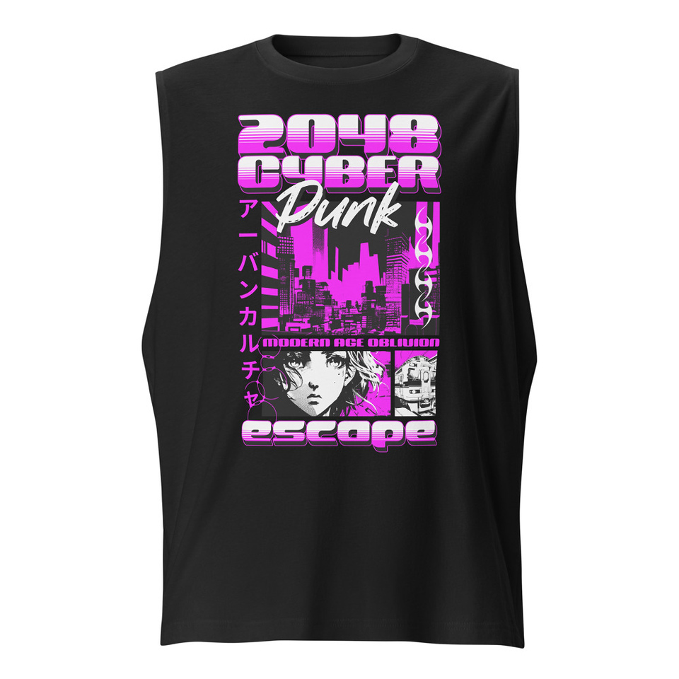 Cyber Punk Escape - Japanese Anime Unisex Muscle Shirt