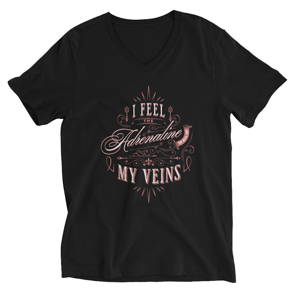 Adrenaline in my Veins - Victorian Unisex V-Neck Tee