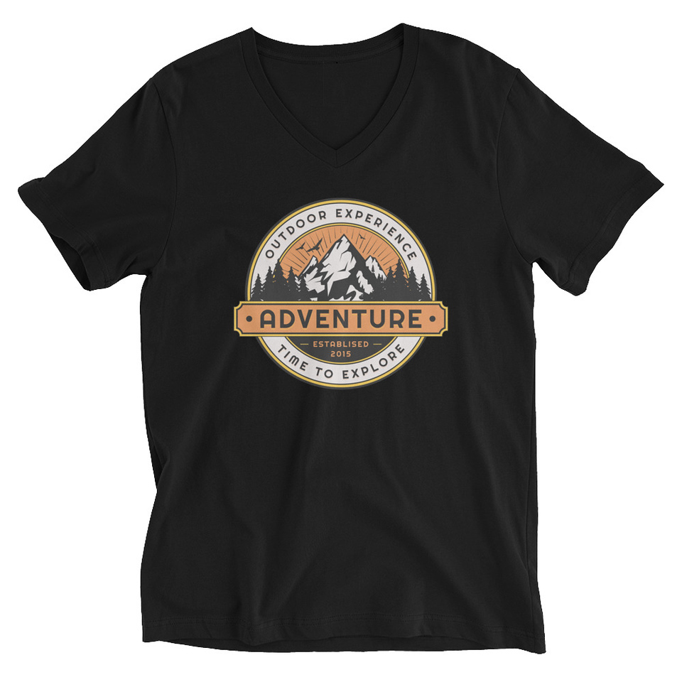 Adventure - Outdoor Mountain Unisex V-Neck Tee