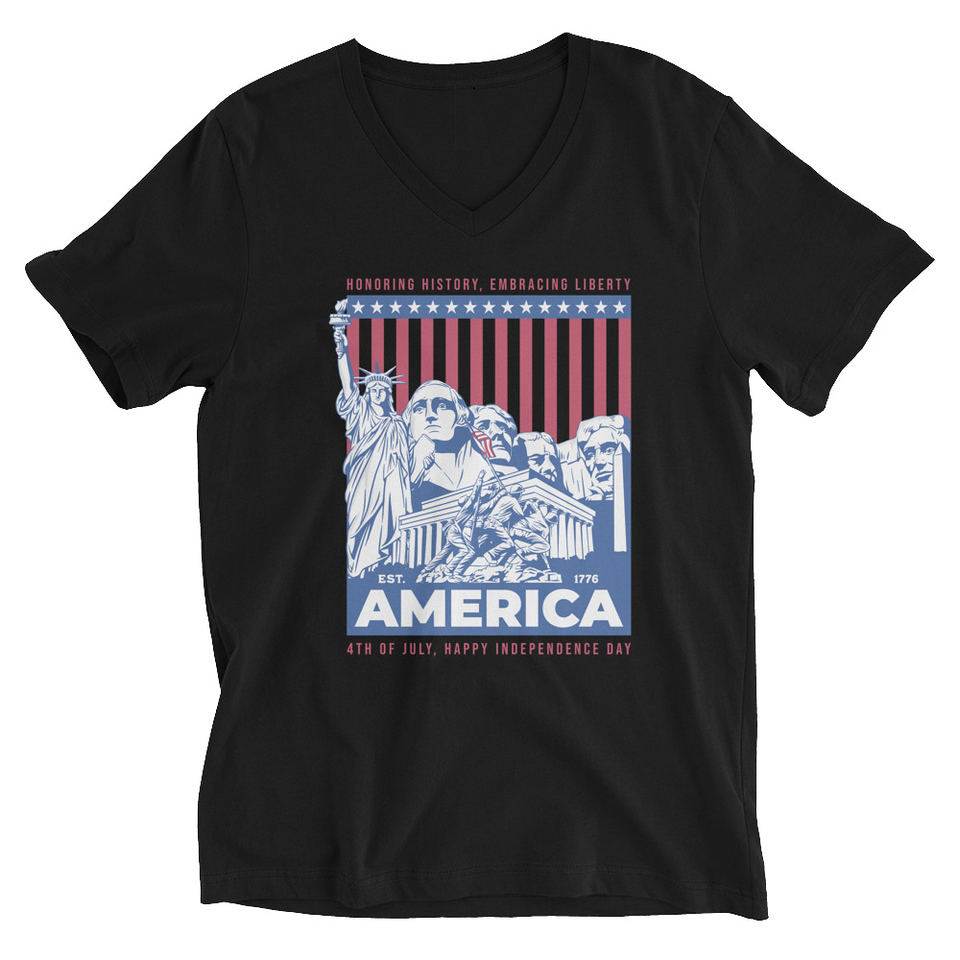 AMERICA (2) Unisex V-Neck Tee