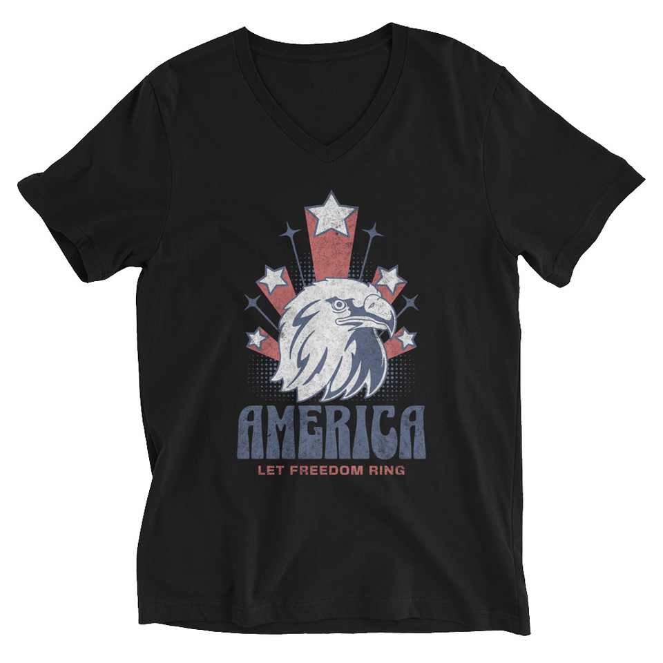 America Unisex V-Neck Tee
